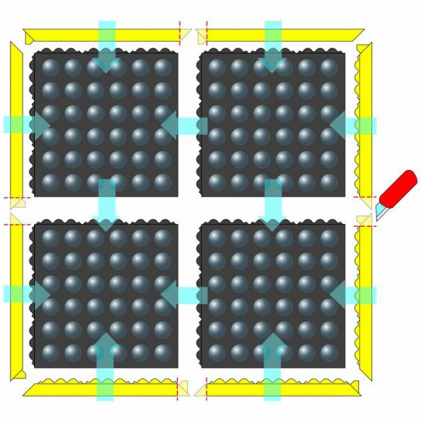 Anti-fatigue mat Dalles à bulles nitrile modulable - 270 - 465 Skywalker HD  Nitrile FR