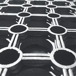 Round hollow grating - Rubber grating