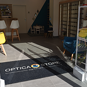 Customized logo entrance matting | Optica Store Strasbourg